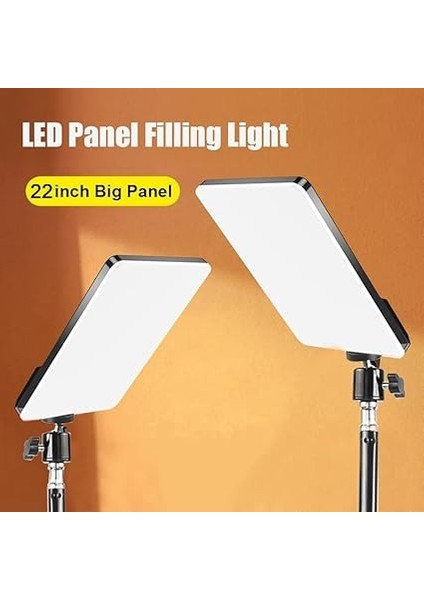 22 Inch 47CM x 31CM Beyaz LED Aydınlatma Uzaktan Kumandalı Yayıncı Işığı Youtuber Twich Yayın Işığı Ürün Göresel Fotoğraflama Tripodlu Aydınlatma (22 Inch - L-3560) fiyatları