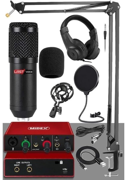 Stüdyo Ekipmanları Style Paket-2 BM800 Mikrofon Ses Kartı Stüdyo Kayıt Seti