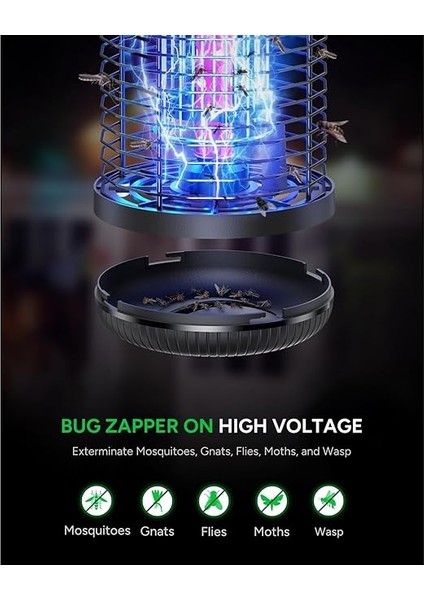 Sinek Öldürücü Lamba - Ultra Güçlü Sinek, Haşere ve Böcek Öldürücü, Sessiz Kullanım, 360 Derece Etki Alanı, Elektrikli Yüksek Voltajlı Sinek Öldürücü, Ev Bahçe Yazlık Asılabilir Sivrisinek Kovucu fiyatları