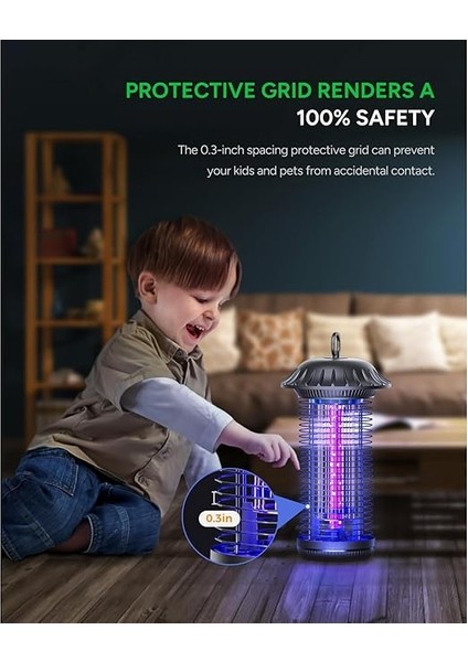 Sinek Öldürücü Lamba - Ultra Güçlü Sinek, Haşere ve Böcek Öldürücü, Sessiz Kullanım, 360 Derece Etki Alanı, Elektrikli Yüksek Voltajlı Sinek Öldürücü, Ev Bahçe Yazlık Asılabilir Sivrisinek Kovucu indirimleri