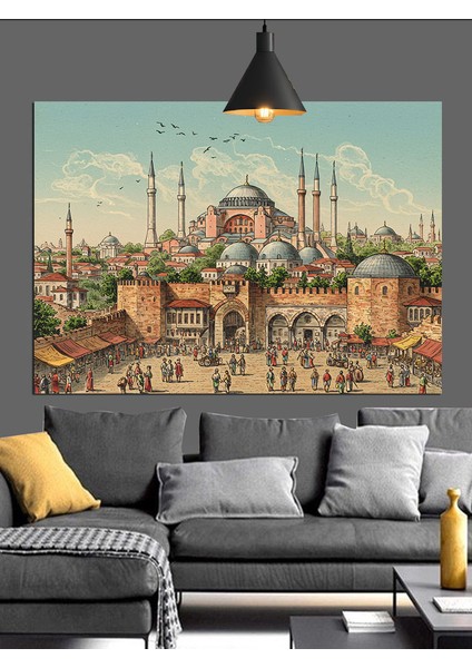 Istanbul Tarihi Şehir Dekoratif Kanvas - Mdf Ahşap Tablo fiyatları