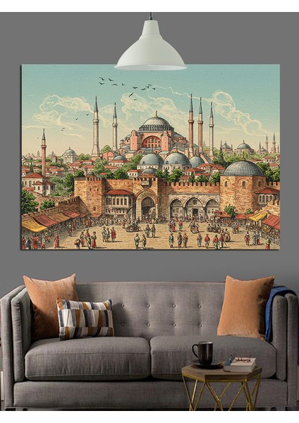 Istanbul Tarihi Şehir Dekoratif Kanvas - Mdf Ahşap Tablo modelleri