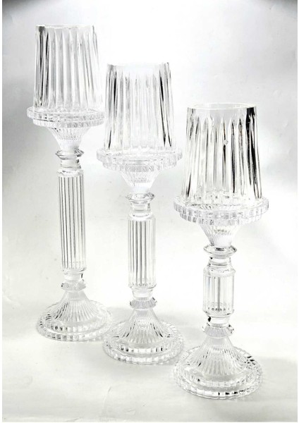 El Yapımı Kristal Dekoratif Mumluk Set 3'lü modelleri