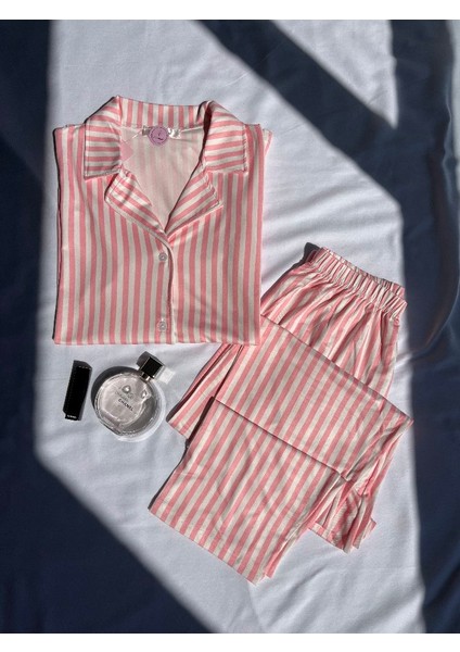 Milan Pembe Çizgili Kadın Pijama Takımı fiyatları