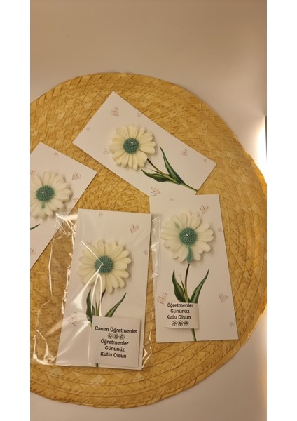 Hediyelik,kartlı Papatya Mum-10 Lu