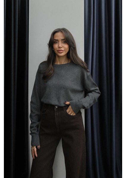 Füme Yünlü Basic Triko Kazak fiyatları