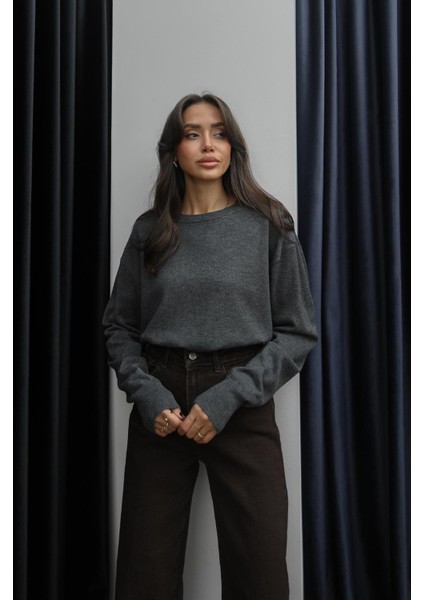 Füme Yünlü Basic Triko Kazak modelleri