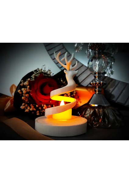 Deerlight Mumluk | Spiral Geyik Tasarım (Tekli, Mum Dahil) fiyatları