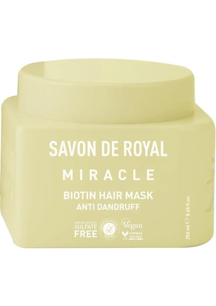 Savon De Royal Miracle Saç Bakım Maskesi 250 ml | Aşırı Işlem Görmüş Saçlar | Onarım Uzmanı | Biotin