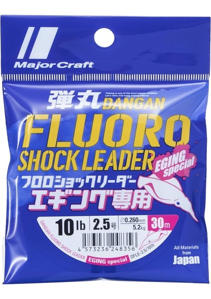 Craft Dangan Fc Shock Leader Egı Dfle Pe 2.5/0.26MM/10LB/5.2KG/30MT