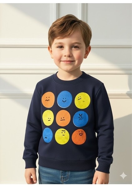 Baskılı Şardonlu Sweat Erkek Çocuk Sweatshirt (Kalıbı Dar)