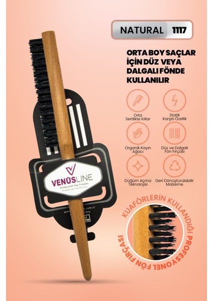 Venüsline Natural 1117 - Profesyonel Topuz Fırçası 3033