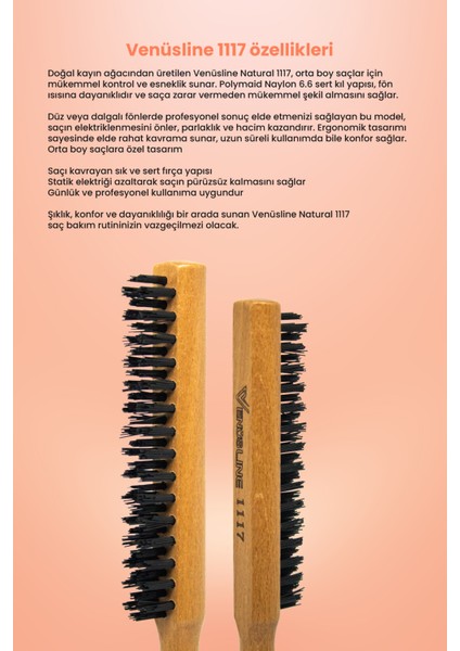 Venüsline Natural 1117 - Profesyonel Topuz Fırçası 3033 fırsatları
