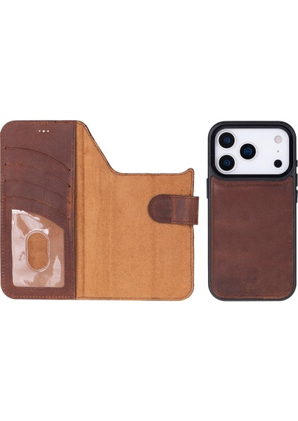 iPhone 17 Pro Uyumlu Hakiki Deri Magsafe ve Rfıd Koruma Özellikli Çıkarılabilir Cüzdanlı Kılıf modelleri