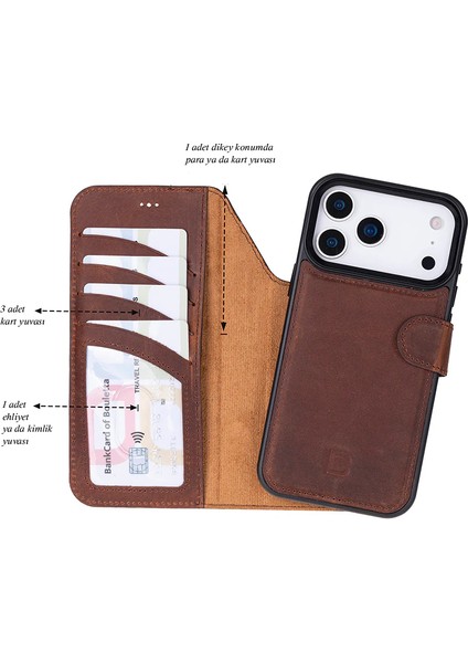 iPhone 17 Uyumlu Hakiki Deri Magsafe ve Rfıd Koruma Özellikli Çıkarılabilir Cüzdanlı Kılıf indirimleri