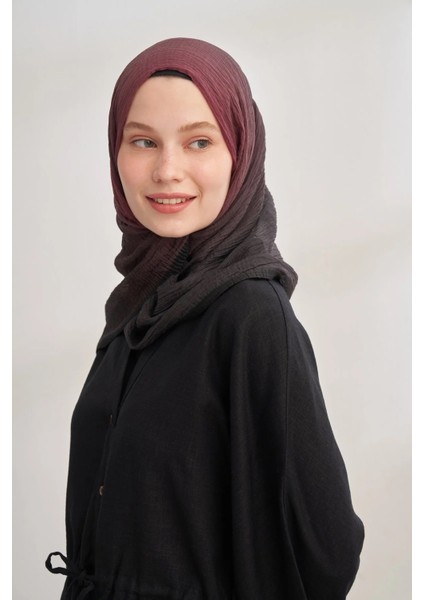 Siyah-Bordo Armanda Degrade Biyeli Müslin Şal 3359 modelleri
