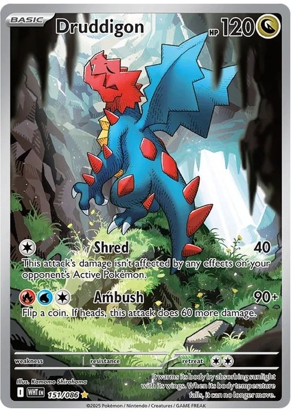 Druddigon Illustration Rare White Flare 151/86