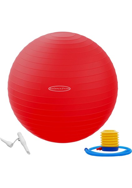 Fitvids Patlamaya Dayanıklı ve Kayma Dirençli Egzersiz Topu - Yoga, Fitness, Hızlı Pompalı Doğum Topu, 907 kg Kapasite, Çoklu Renk ve Boyutlar modelleri