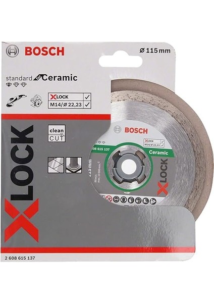 X-Lock - Standard Seri Seramik Için Elmas Kesme Diski, 2608615137, 115MM, Gri fiyatları