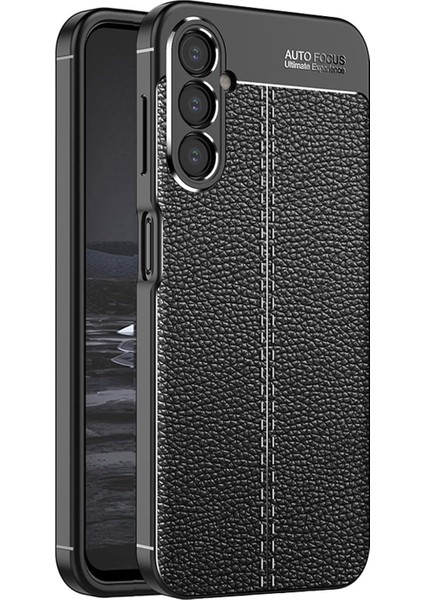 Galaxy A24 Için Kılıf Deri Dokulu Silikon Siyah [galaxy A24 ile Uyumlu Kılıf - Siyah]