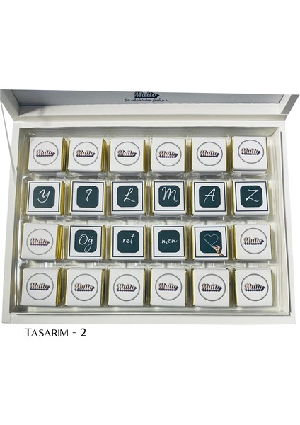 Isme Özel Madlen Çikolata Öğretmenler Günü modelleri