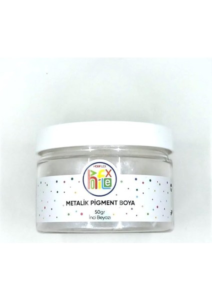 Epoksi Reçine Metalik Sedefli Pigment Toz Boya Inci Beyazı Renk 50 gr