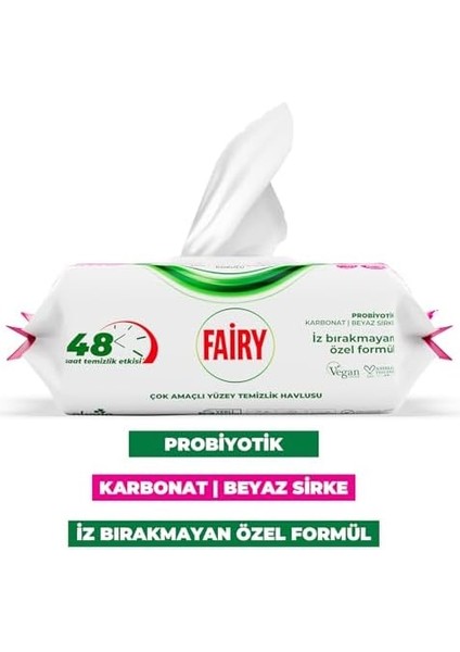 Fairy Çok Amaçlı Yüzey Temizlik Havlusu 100 Yaprak | Lilyum Çiçeği | Beyaz Sirke & Karbonat | 48 Saat Temizlik Etkili | Iz Bırakmayan Formül fiyatları