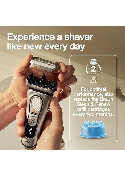 Elektrikli Tıraş Makinesi Yedek Tıraş Parçası 94M, Gümüş, 9 Pro ve Series 9 Tıraş Makineleri Ile Uyumlu indirimleri