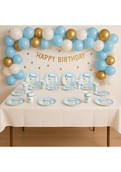 1 Yaşında Parti Sofra Takımı, 8 Kişilik, Mavi- Renk, 8 Tabak ve 8 modelleri