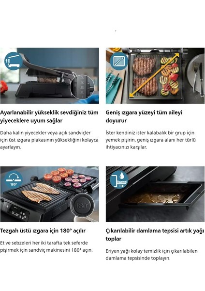2200W Dijital 7000 Serisi Izgara ve Tost Makinesi+ Türk Kahve Makinesi + Çay Makinesi 1700W + Mutfak Tartısı modelleri