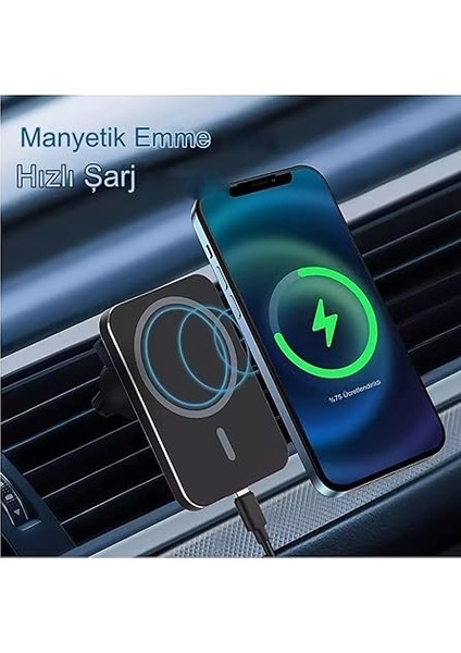 Araç Içi Telefon Tutucu Manyetik Mıknatıslı Hızlı Şarj Cihazı 15W Yeni Nesil Kablosuz Araç Aksesuarı Iphone Samsung Uyumlu fiyatları