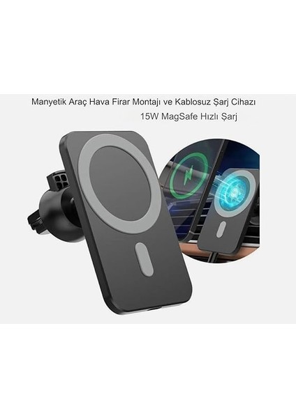 Araç Içi Telefon Tutucu Manyetik Mıknatıslı Hızlı Şarj Cihazı 15W Yeni Nesil Kablosuz Araç Aksesuarı Iphone Samsung Uyumlu modelleri