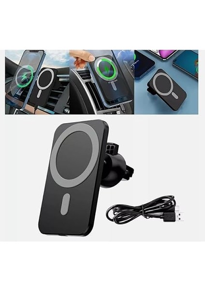 Araç Içi Telefon Tutucu Manyetik Mıknatıslı Hızlı Şarj Cihazı 15W Yeni Nesil Kablosuz Araç Aksesuarı Iphone Samsung Uyumlu fırsatları