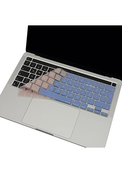 Macbook Pro M1-M2, 13INÇ (Touchbarlı) Klavye Kılıfı (Türkçe Q) A2289 A2251 A2338 A2141 Uyumlu R.powder Mavi Pembe indirimleri