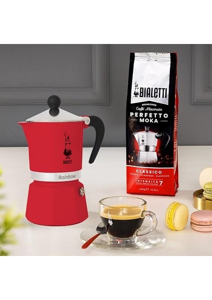 - Rainbow: 6 Cups Ocak Üstü Espresso Pişirici - 250ML - Kırmızı Renk - Alüminyum Gövde - Patentli Güvenlik Valfi - Tüm Ocak Türleri Için Uygundur (Indüksiyon Hariç) fiyatları