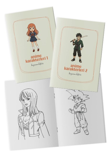 Anime Karakterleri Boyama Kitabı 2'li Set