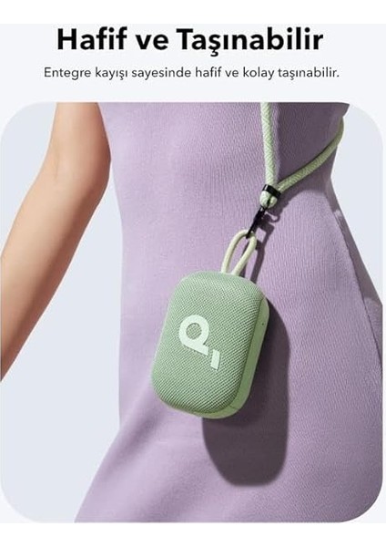 By Anker, Select 4 Go, 20 Saat Ultra Oynatma Süresi, 5W Güçlü Ses, IP67 Tam Koruma ve Yüzerlik, Hafiflik ve Kayış Tasarım, Her Yere Taşıması Kolay, Kablosuz Stereo Eşleştirme (Tws), Yeşil indirimleri