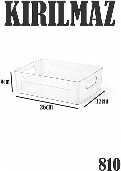 Kırılmaz Ultra Dayanıklı Buzdolabı Düzenleyici Organizer Kutu Şeffaf - 26X17X9CM fiyatları
