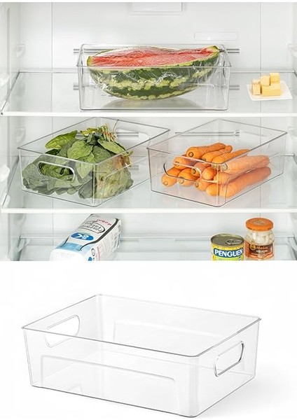 Kırılmaz Ultra Dayanıklı Buzdolabı Düzenleyici Organizer Kutu Şeffaf - 26X17X9CM modelleri