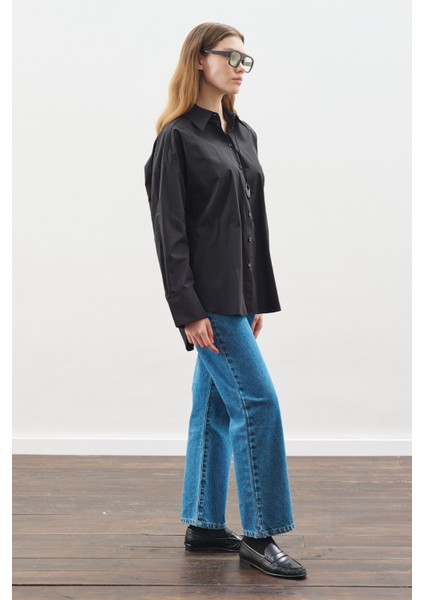 Tasarım Detaylı Oversıze Gömlek Siyah fırsatları