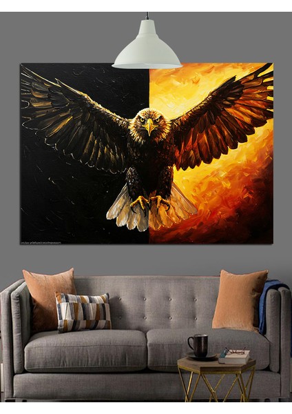 Uçan Kartalın Gücü Dekoratif Kanvas - Mdf Ahşap Tablo