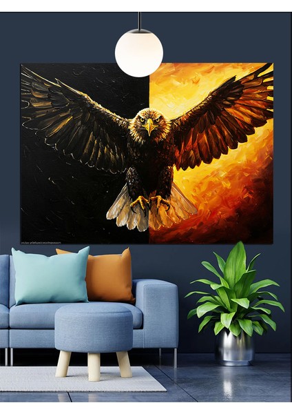 Uçan Kartalın Gücü Dekoratif Kanvas - Mdf Ahşap Tablo modelleri