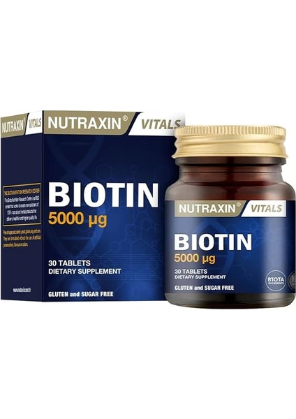 Vitals Biotin 5000 Mcg 30 Tablet Takviye Edici Gıda