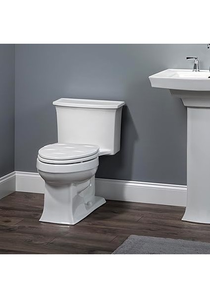 133SLOW 000 Heykel Sepet Dokuma Klozet Kapağı Yavaşlayacak ve Asla Gevşemez, Uzatılmış, Dayanıklı Emaye Ahşap, Beyaz fiyatları