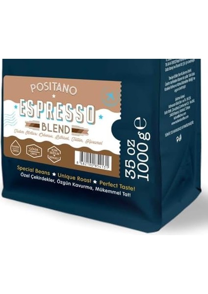 Moliendo Finest Coffee Positano Espresso Blend Kahve (Çekirdek) 1000 G