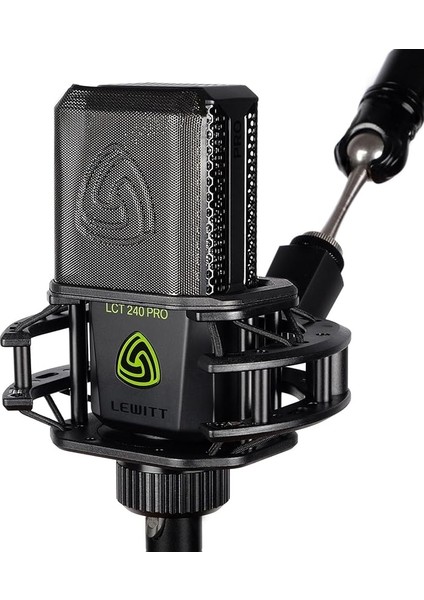Vokal Enstrüman Kayıt ve Akış Için Xlr Kondenser Mikrofon - Lct 240 Pro Profesyonel Kondenser Kapsül Mikrofon Montaj ve Ön Cam - Ev Kaydı Için Mükemmel (Siyah, Vp)