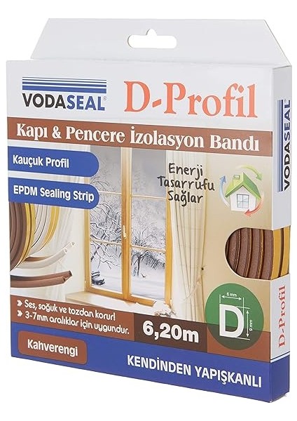 53.01.050 Kapı Pencere Izolasyon Bandı, Kendinden Yapışkanlı, Kahve modelleri