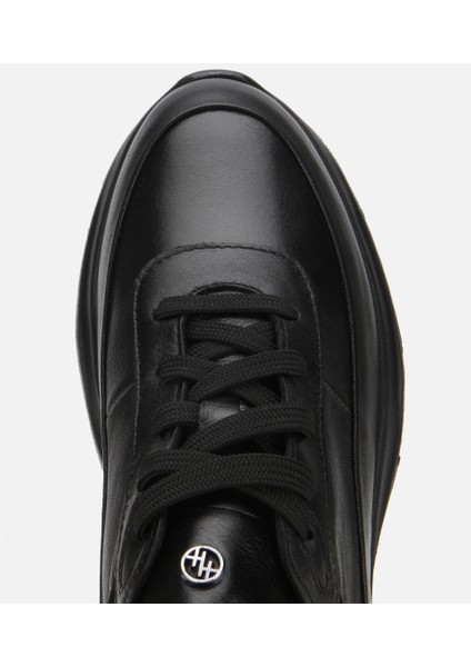 02AYH314020A100 ERKEK Deri Siyah Yumuşak Dokulu Yüksek Tabanlı Spor Ayakkabı indirimleri