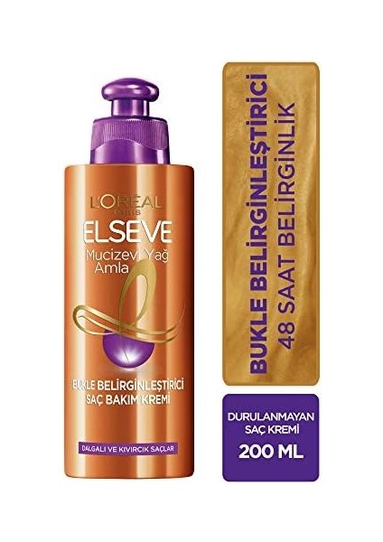 L&apos;oréal Parıs Elseve Mucizevi Amla Yağı Bukle Belirginleştirici Saç Bakım Kremi 200 ml fiyatları