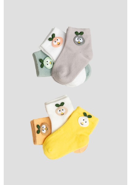 6 Çift Kutulu Armut Aksesuarlı Pamuklu Kız Newborn Yeni Doğan ve Bebek Çorabı 0-6 Ay fırsatları